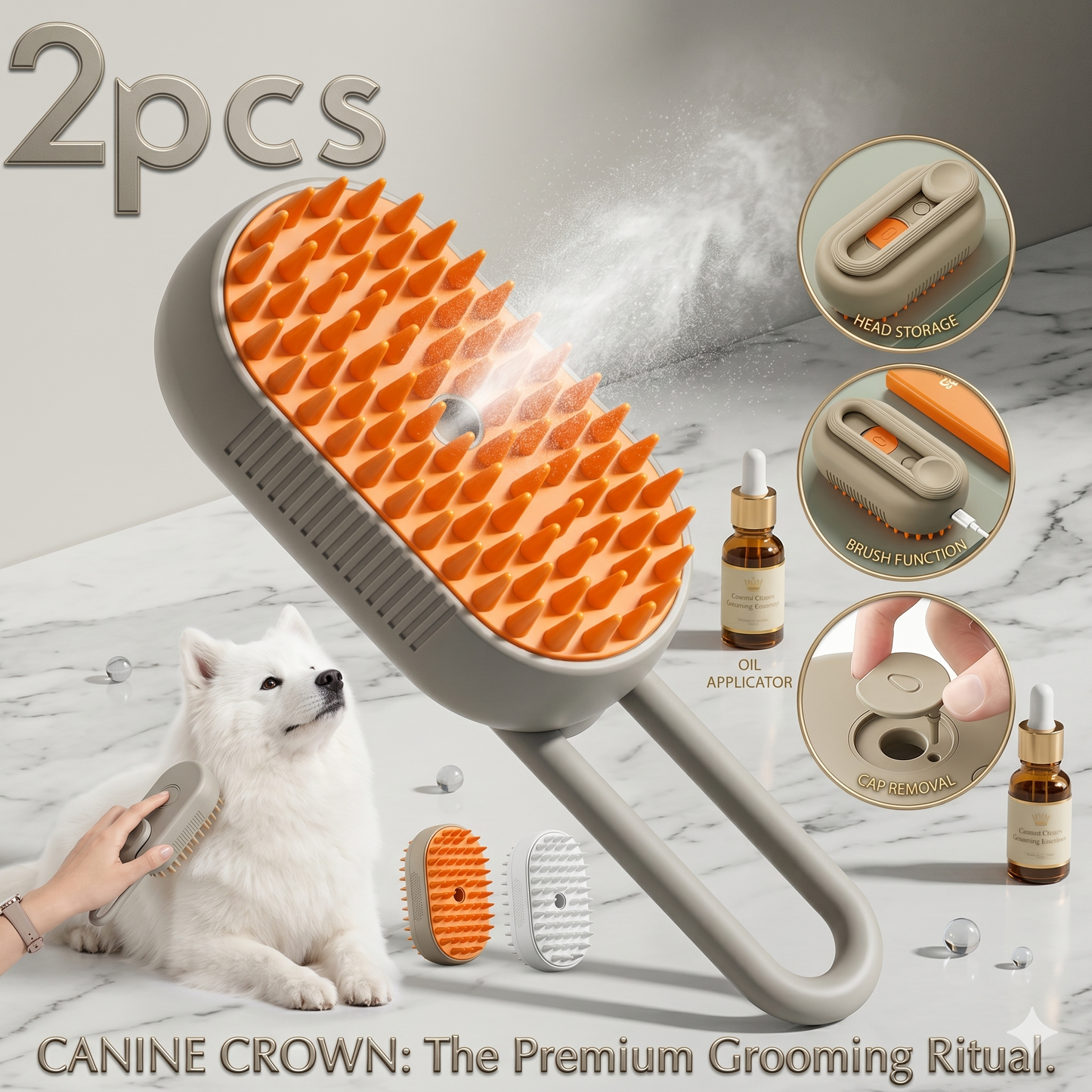 SteamGroom™ 3-In-1 Pet Brush
